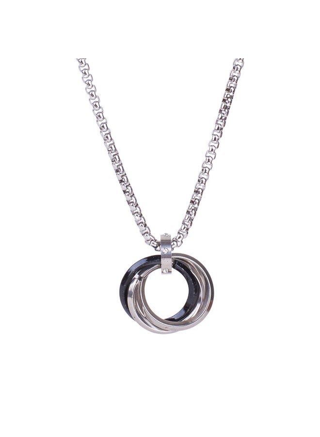 Salty Salty Alpha Rocky Neck Chain for Men & Boys | Multi Ring Stainless Steel Pendant Locket Necklace | Stylish Men's Accessories | Diwali, Birthday, Anniversary & Special Occassion Gift | Everyday Wear  - Image 1