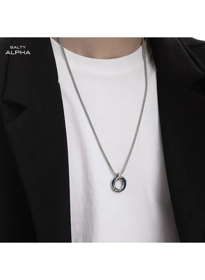 Salty Salty Alpha Rocky Neck Chain for Men & Boys | Multi Ring Stainless Steel Pendant Locket Necklace | Stylish Men's Accessories | Diwali, Birthday, Anniversary & Special Occassion Gift | Everyday Wear  - Image 4