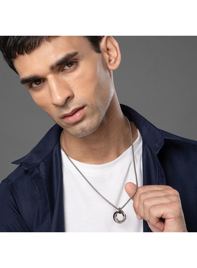 Salty Salty Alpha Rocky Neck Chain for Men & Boys | Multi Ring Stainless Steel Pendant Locket Necklace | Stylish Men's Accessories | Diwali, Birthday, Anniversary & Special Occassion Gift | Everyday Wear  - Image 3