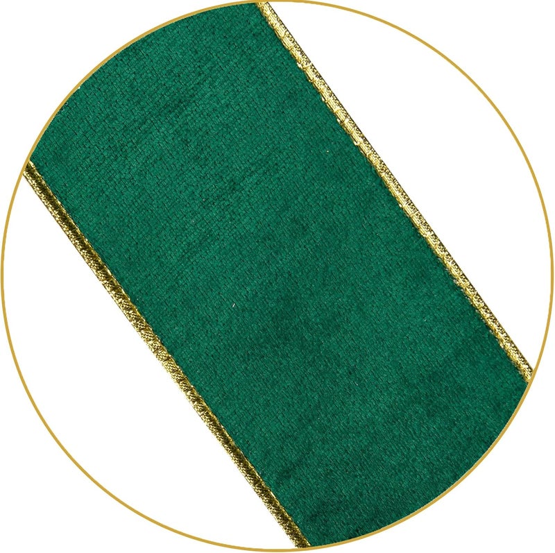 BUVANE Christmas Tree Topper,48x13 Inches Velvet Toppers Bow,Large Decorative Bows for Christmas Decoration (Green) - Image 5