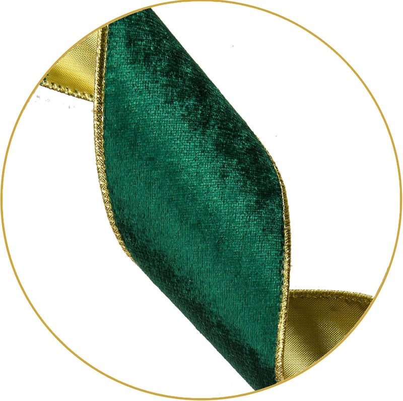 BUVANE Christmas Tree Topper,48x13 Inches Velvet Toppers Bow,Large Decorative Bows for Christmas Decoration (Green) - Image 4