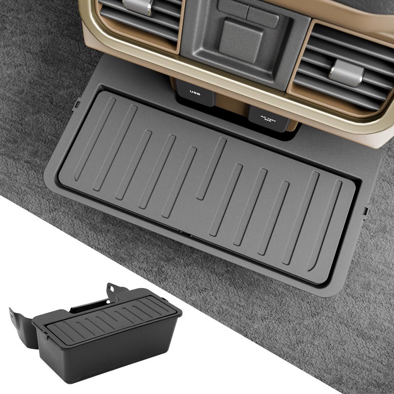 Maxzina Trash Can Compatible with 2021-2025 Ford F150 Trash Bin One-Touch Garbage Can Push-to-Open Trash Bin Extra Rear 2nd Row 7.4L Center Console Storage Box for 2024 F-150 Accessories - Image 1