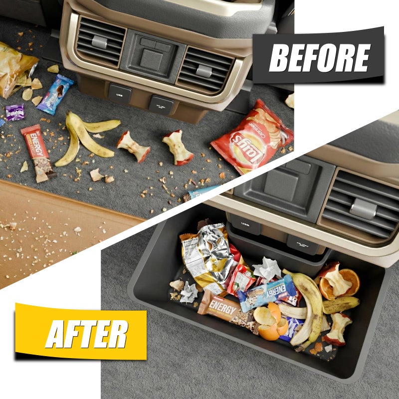 Maxzina Trash Can Compatible with 2021-2025 Ford F150 Trash Bin One-Touch Garbage Can Push-to-Open Trash Bin Extra Rear 2nd Row 7.4L Center Console Storage Box for 2024 F-150 Accessories - Image 3