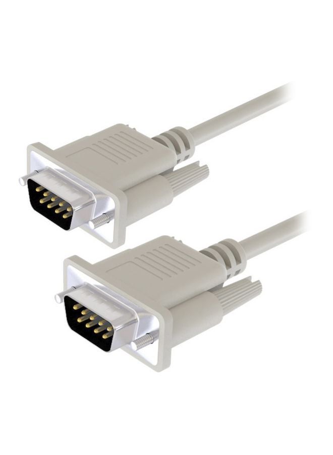 2Pcs 1.5/3/5m RS232 DB9 9Pin Serial Male to Male COM Port Data Converter Cable white - Image 1