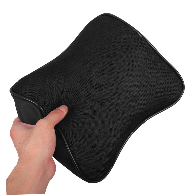 Memory Foam Car Headrest Pillow Cervical Support Travel Pillow Polyester Black 23X22X9CM - Image 4
