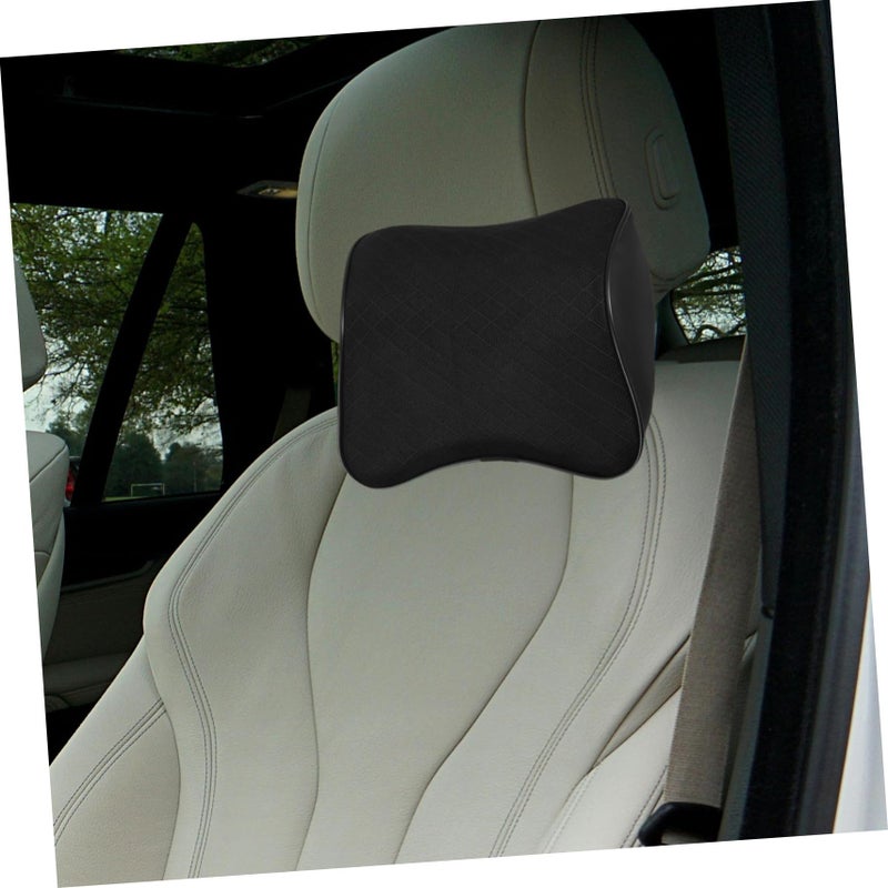 Memory Foam Car Headrest Pillow Cervical Support Travel Pillow Polyester Black 23X22X9CM - Image 3