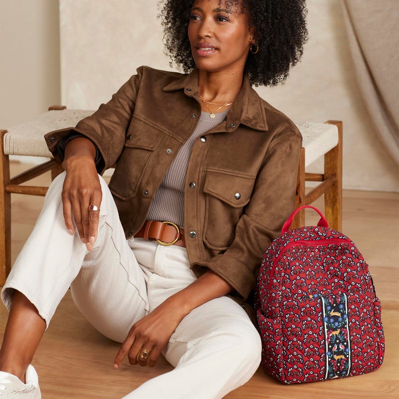 Vera Bradley Women's Cotton Small Backpack, Enchanting Flowers, One Size - Image 4