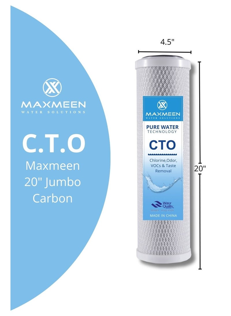 ماكسمين غيار فلتر مياه كربون 20 بوصة جامبو –  ماكسمين لحلول المياه – لتنقية الروائح والكلور - Image 1