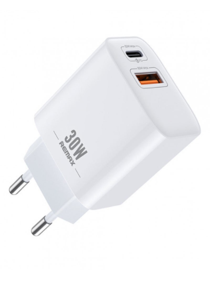 ريماكس شاحن قوي RP-U82 , شاحن سريع 30 واط , 2 منافذ ( QC+PD ) شحن سريع وآمن - Image 1