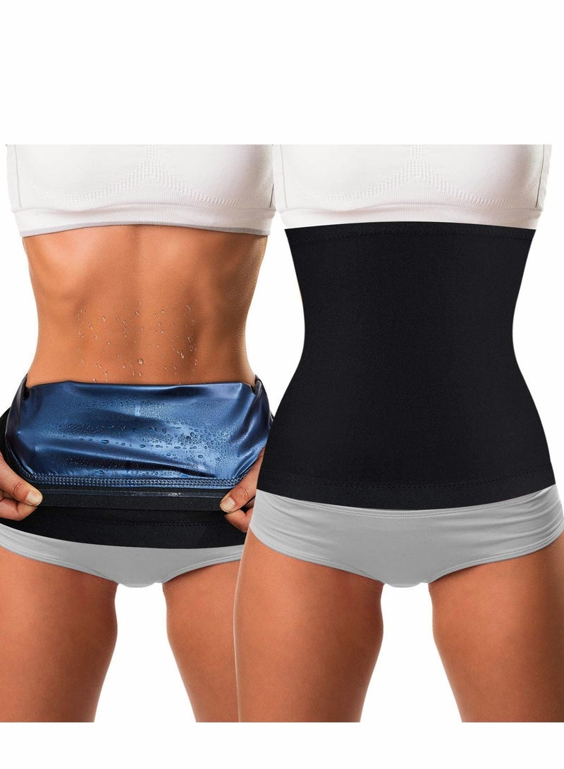 Excefore Waist Trimmer for Women Sweat Wrap, Trainer Sweat, Tummy Workout Belt Stomach Wraps, Postpartum Corset Waistband Bodybuilding, Wraps Weight Loss (2 PCS, 3XL) - Image 1