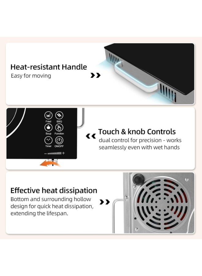 Wtrtr induction cooker, infrared light wave tea cooking stove, touch induction cooker.infrared LED Display Panel, (Gold) WTR-709 - Image 3