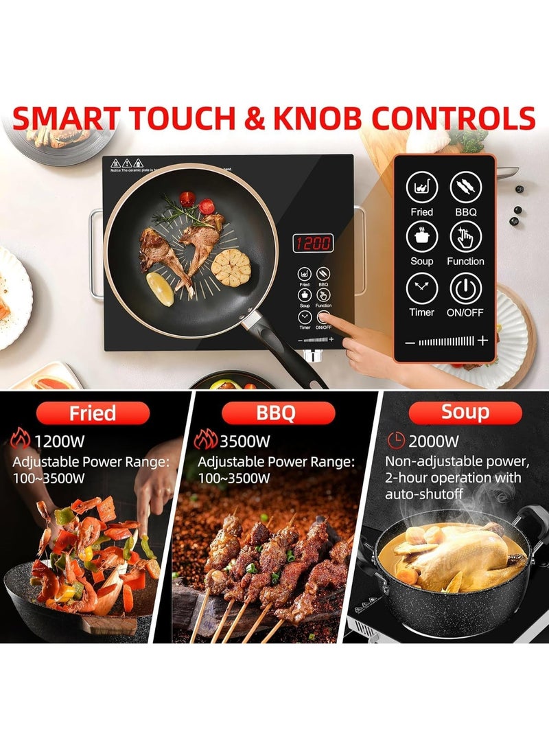 Wtrtr induction cooker, infrared light wave tea cooking stove, touch induction cooker.infrared LED Display Panel, (Gold) WTR-709 - Image 5