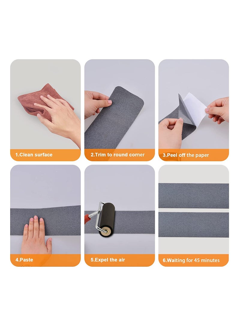 Excefore Anti-Slip Grip Tape, Stair Step Anti-Slip Safety Tape, Anti-Slip Sticker High Grip Black for Step Indoor/Outdoor Traction Anti-Slip Safety Waterproof Tape (1 Roll, 2 inch x 16.4 feet)  - Image 4