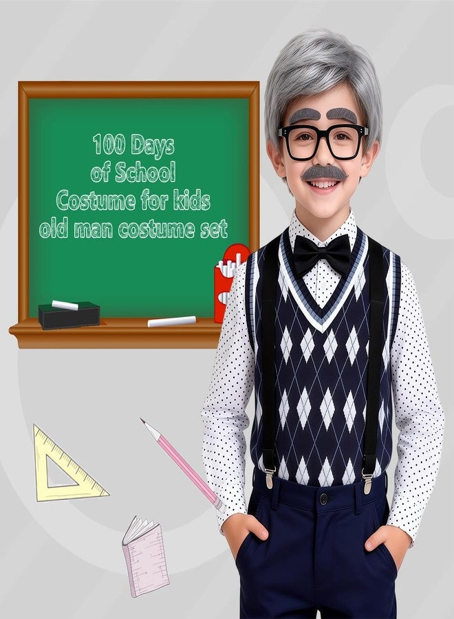 RAAIBB زيّ رجل عجوز للأطفال من RAAIBB، زيّ 100 يوم دراسي، زيّ جدّ للأطفال للهالوين، مناسب للأعمار من 3 إلى 10 سنوات (أسود) RA062M - Image 3