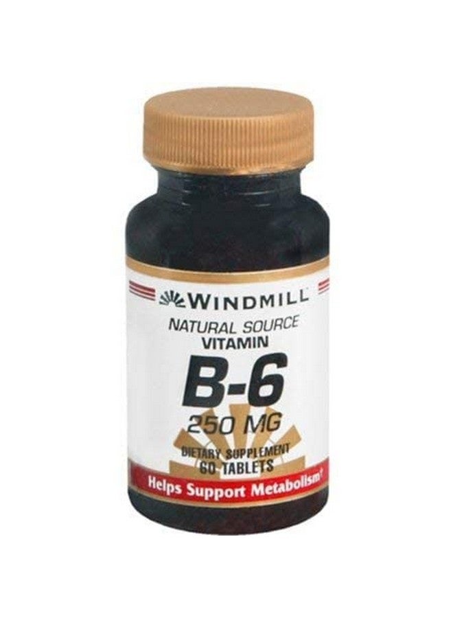 WINDMILL أقراص فيتامين ب6 250 ملغ حجم ومل 60 - Image 1