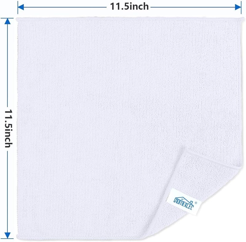 HOMEXCEL White Microfiber Cleaning Cloth, 8 Pack Cleaning Towels for Kitchen, Lint Free, Scratch-Free, Highly Absorbent, and Reusable Cleaning Rags for House, Window and Glass, Cars, 11.5 X11.5 inch - Image 2