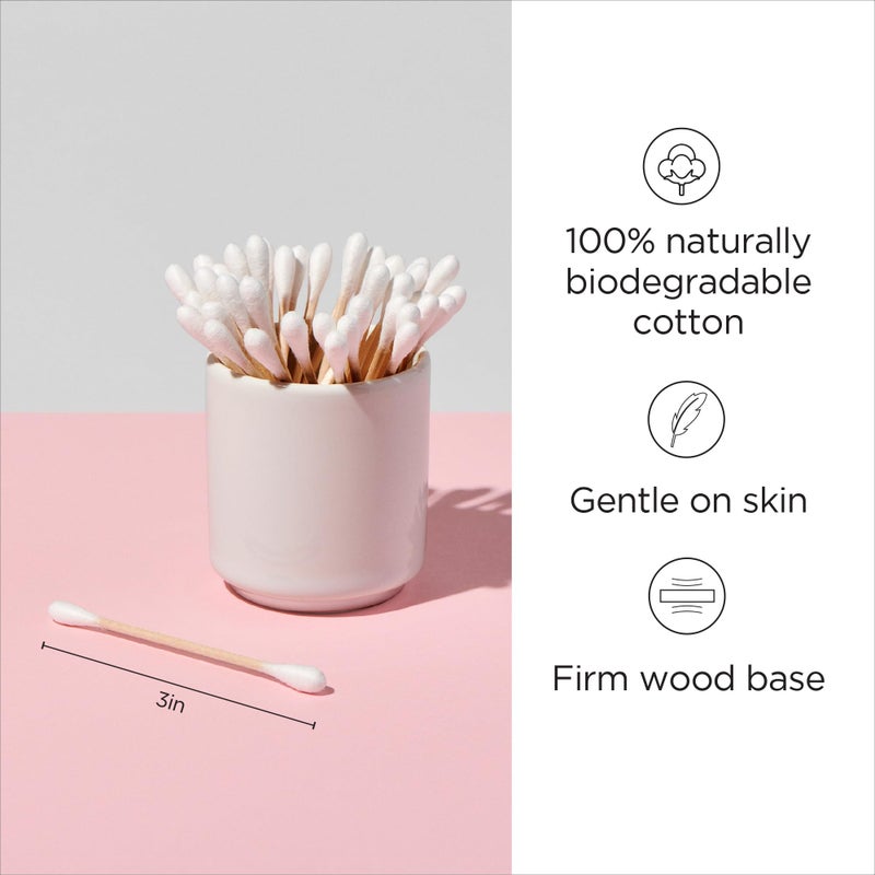 Diane Cotton Swabs, Sturdy Wood Base, 375 ct. 1-Pack - Super Soft for Sensitive Skin, Gentle on Face, Makeup and Beauty Applicator, Nail Polish Removal, 3 inches long for Beauty, Personal Care,Crafts - Image 2