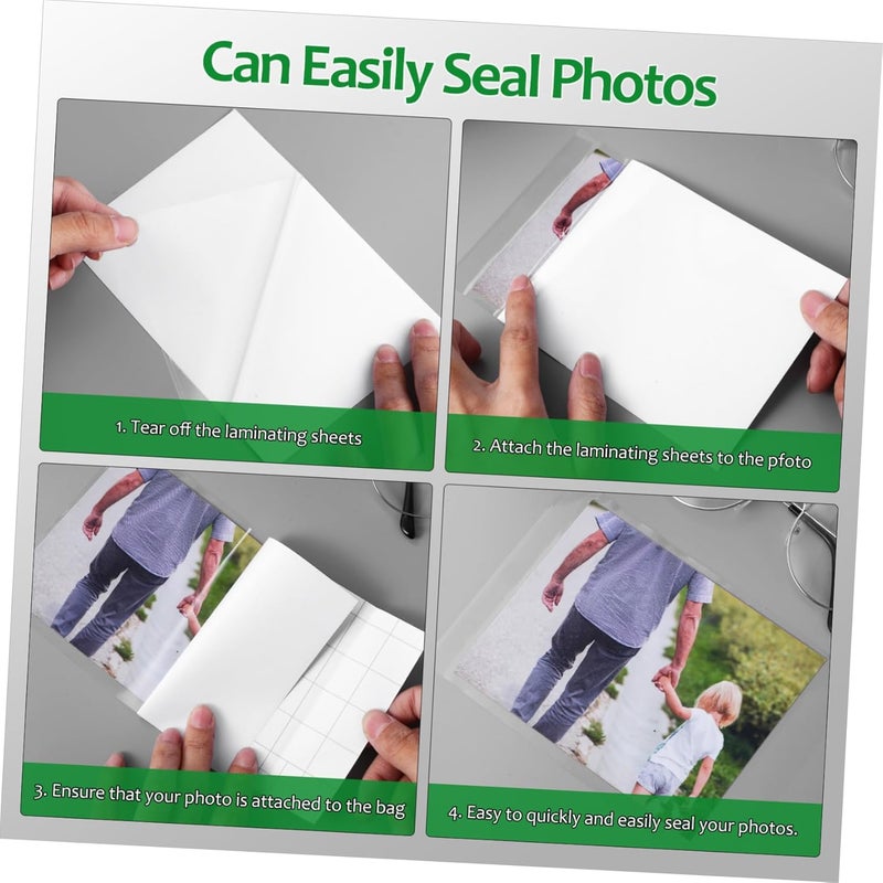 50Sheets Self Sealing Photo Laminating Sheets Smooth Flat Water Material for Photos Easy to Use Required - Image 3
