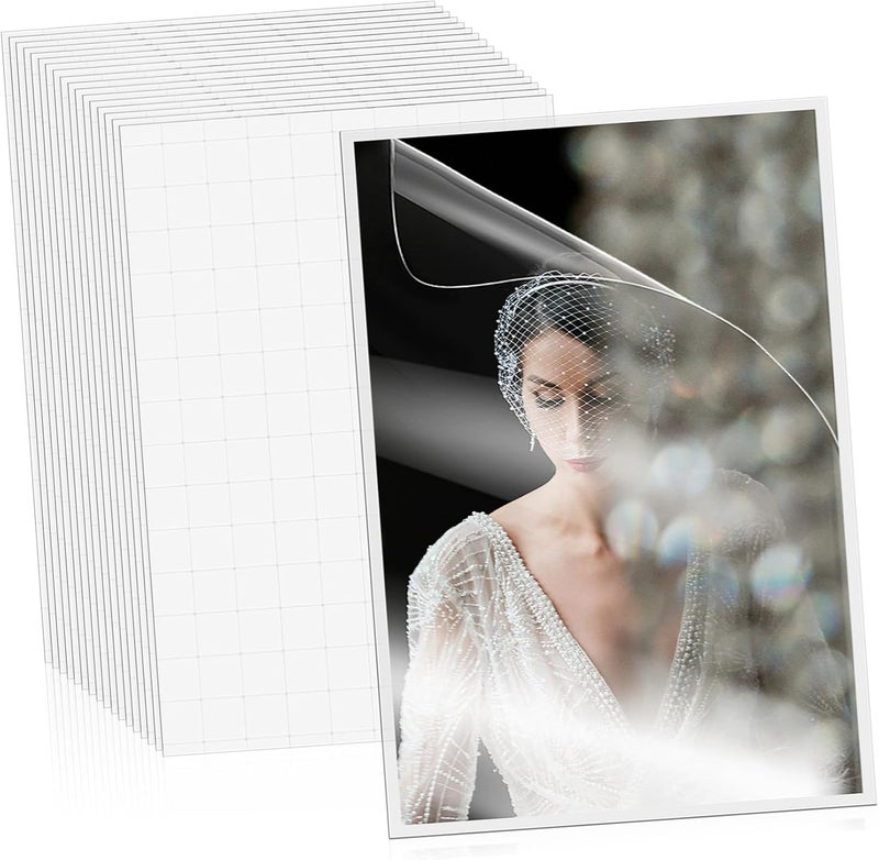 50Sheets Self Sealing Photo Laminating Sheets Smooth Flat Water Material for Photos Easy to Use Required - Image 1