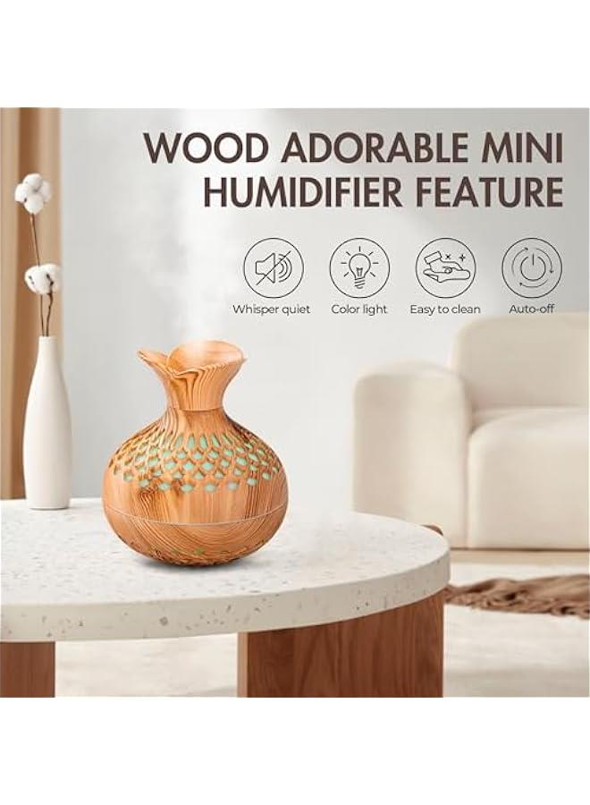 Mini Humidifier for Desk Bedroom Indoor Plant, 300 ml Aromatherapy Diffuser Humidifier for Office Small Room, Quiet Colorful Night Light, Essential Oil Diffuser - Image 3