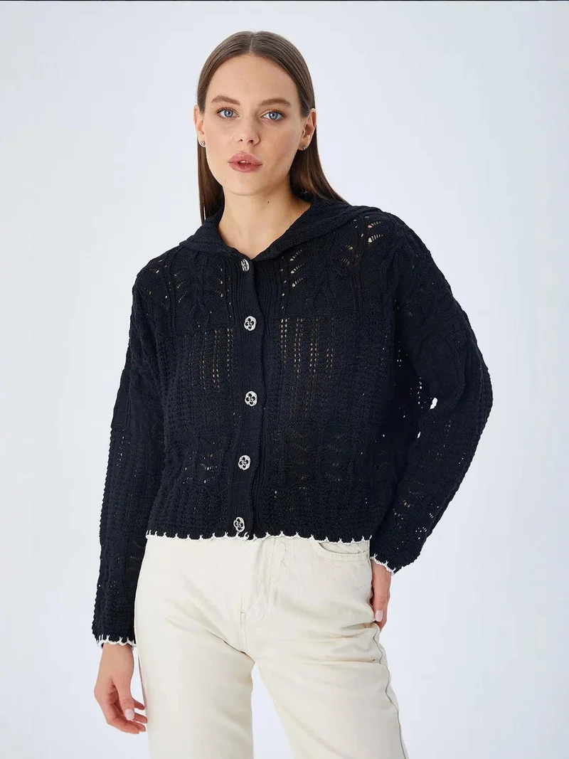 ميكسراي كارديجان ميكسراي محبوك بنقوش وزر إغلاق