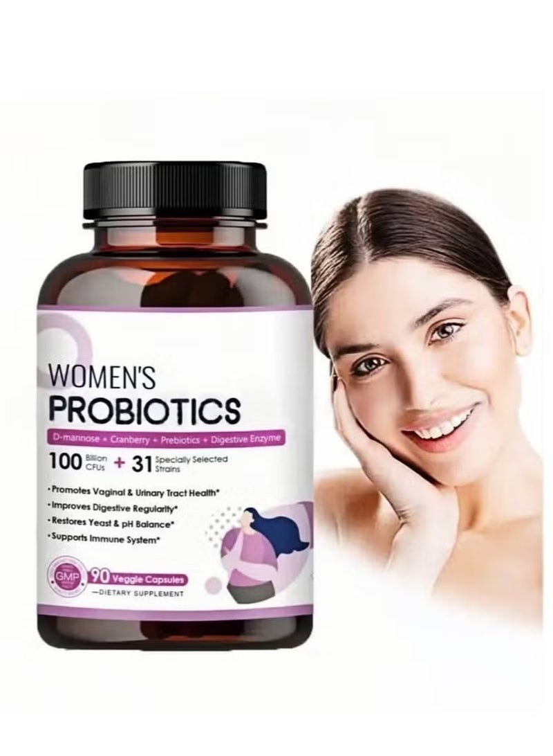 بروبيوتيك لايف بروبيوتيك دعم مناعي للنساء | مع D-مانوز والتوت البري و 31 سلالة بكتيرية | لصحة المهبل والمسالك البولية والهضم | كبسولات نباتية - Image 1