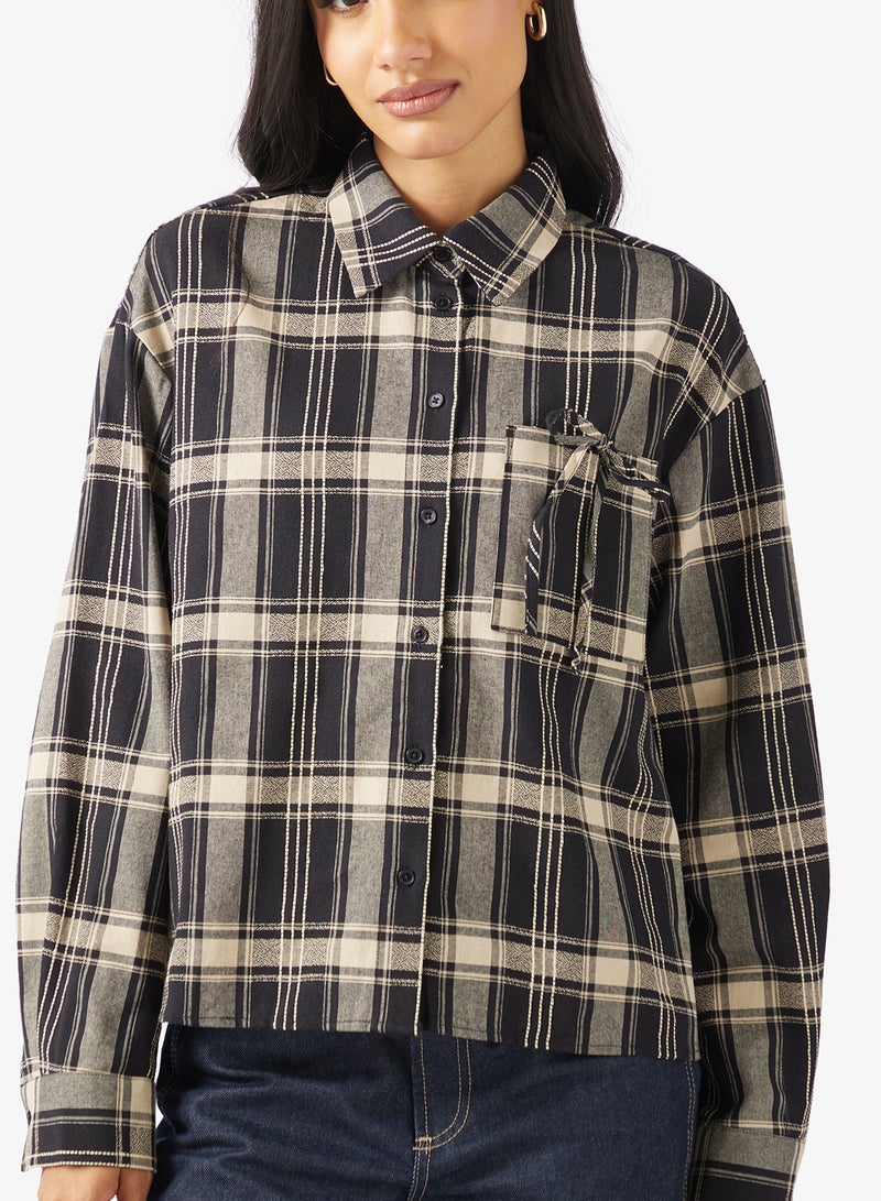 ONLY Onlagda Short Check Long Sleeve Shirt - Image 3
