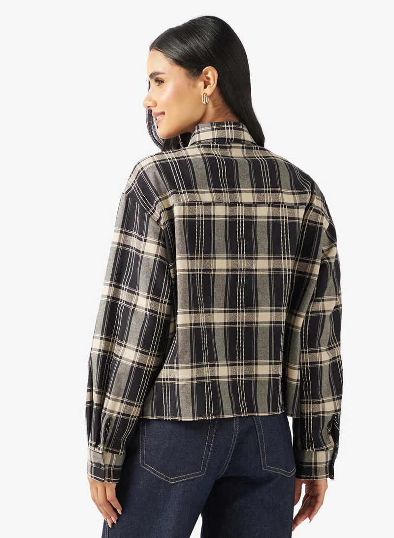 ONLY Onlagda Short Check Long Sleeve Shirt