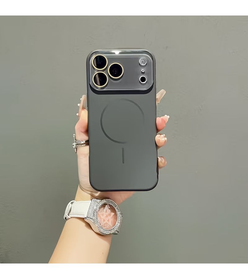 Pink Minimalist Large View Window Phone Case Set with 2 Screen Protectors for iPhone 16 - Image 3