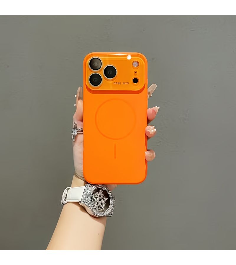 Pink Minimalist Large View Window Phone Case Set with 2 Screen Protectors for iPhone 16 - Image 2