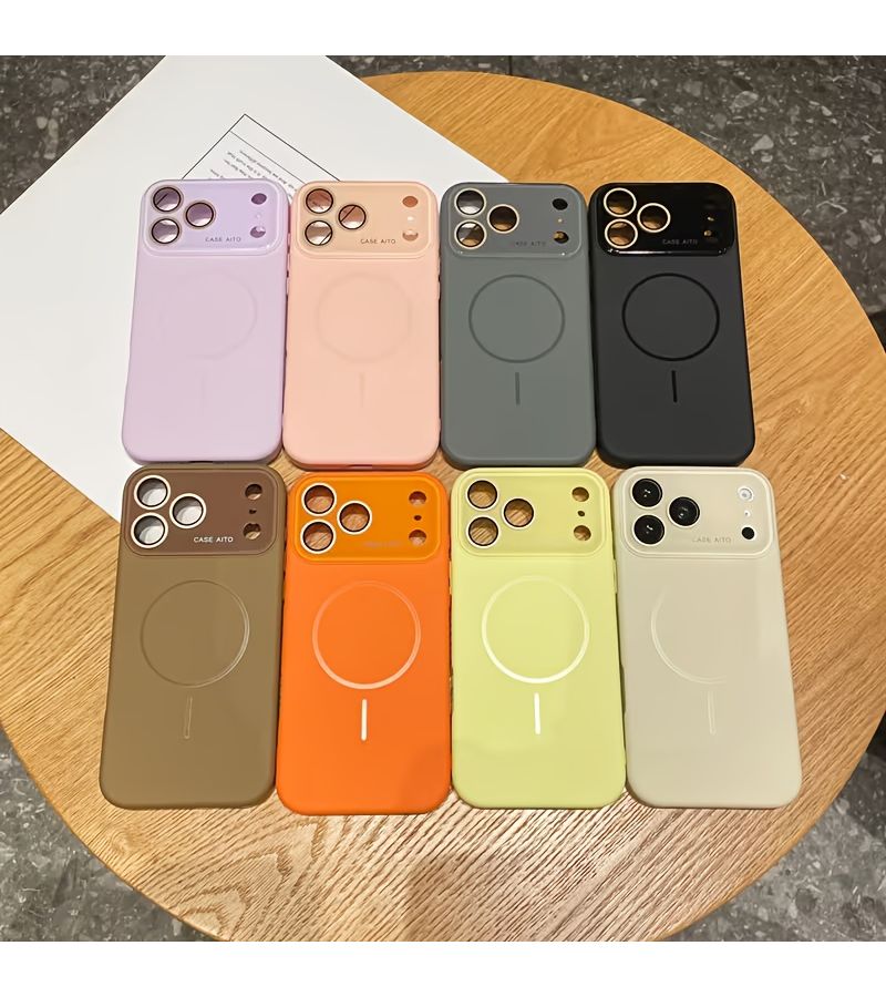 Pink Minimalist Large View Window Phone Case Set with 2 Screen Protectors for iPhone 16 - Image 4