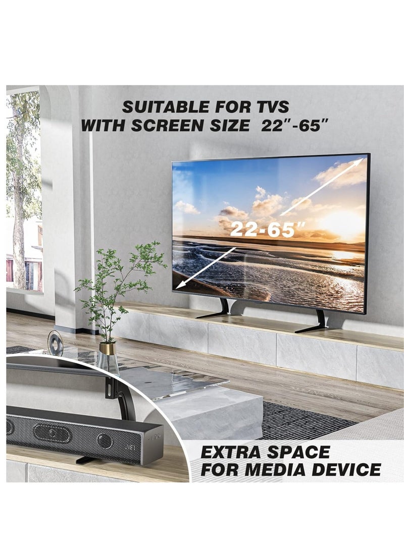 ELTRAZONE 5Rcom TV Stand Mount, Universal TV Stand Tabletop for 22 to 65 inch Plasma LCD LED Flat Screen TVs, TV Legs, Holds up to 88lbs, Max VESA 800 x 500mm, Height Adjustable TV Base, TV Stand - Image 2