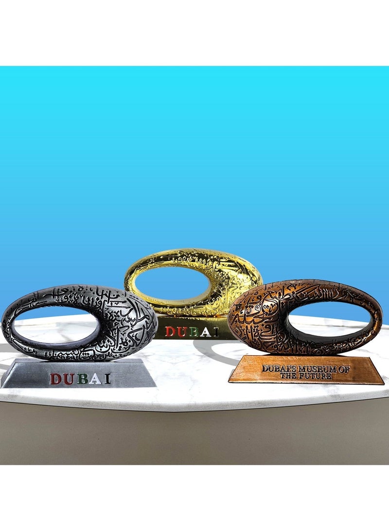سوق الهدايا التذكارية سوق التذكارات – ديكور متحف دبي معدني، قطعة واحدة مقاس 12×8×4.5 سم بلون ذهبي - Image 5