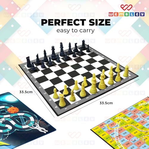 Wembley 10-in-1 Classic Board Games Set for Kids & Family| Includes Chess, Ludo, Checkers, Nine Men's Morris & More| Boosts Decision Making & Problem Solving| Indoor Strategy Game Set for Ages 6+ - Image 3