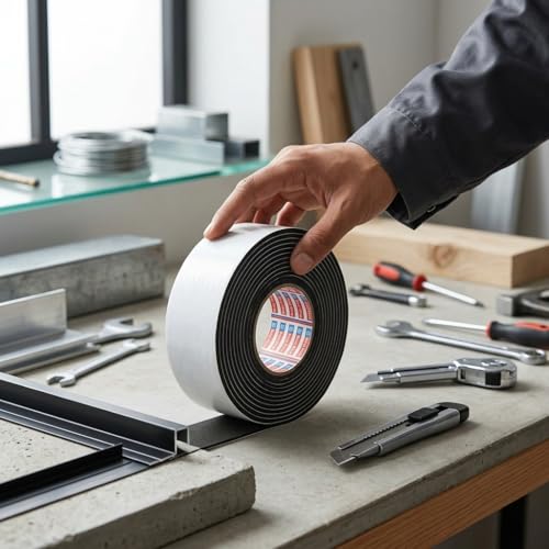 Bapna Nitrile Neoprene Foam Insulation Tape Self-Adhesive Cushioning Weather Seal Strip Noise Dampening Gap Filler Door Window HVAC Refrigeration Automotive Black 100 mm x 6 mm x 10 m - Image 4