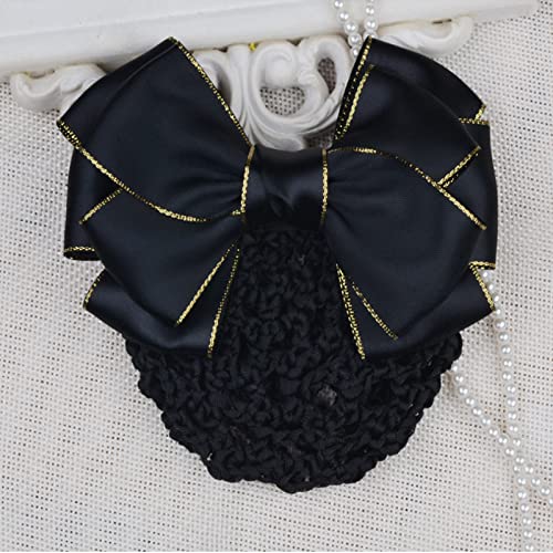 IRIIRIO 4 Pieces Women Hair Clips with Snood Bowknot Hair Snood with Clips Bow Barrette Hair Clip Bun Cover Set - Image 4