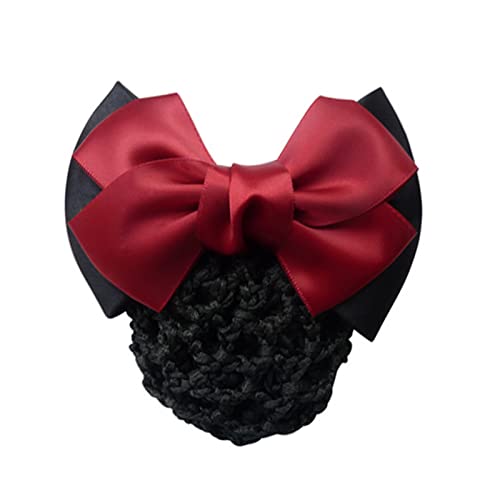 IRIIRIO 4 Pieces Women Hair Clips with Snood Bowknot Hair Snood with Clips Bow Barrette Hair Clip Bun Cover Set - Image 3