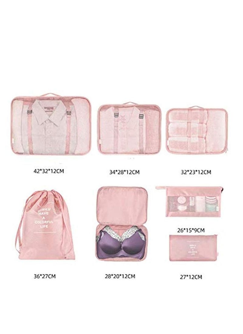 Generic - 7Pcs Set Travel Luggage Organizer Packing Cubes Set Storage Bag Waterproof Laundry Bag Traveling Accessories - Image 1