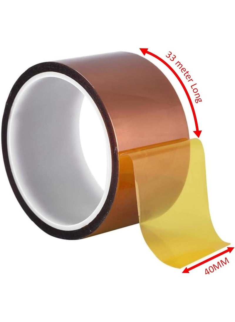 Rubik High Temperature Tape Width 40mm x Length 33m, Heat Resistant Tape No Residue for Sublimation Electronics Soldering Circuit Board, Adhesive Heat Transfer Tape (2 Rolls)  - Image 2