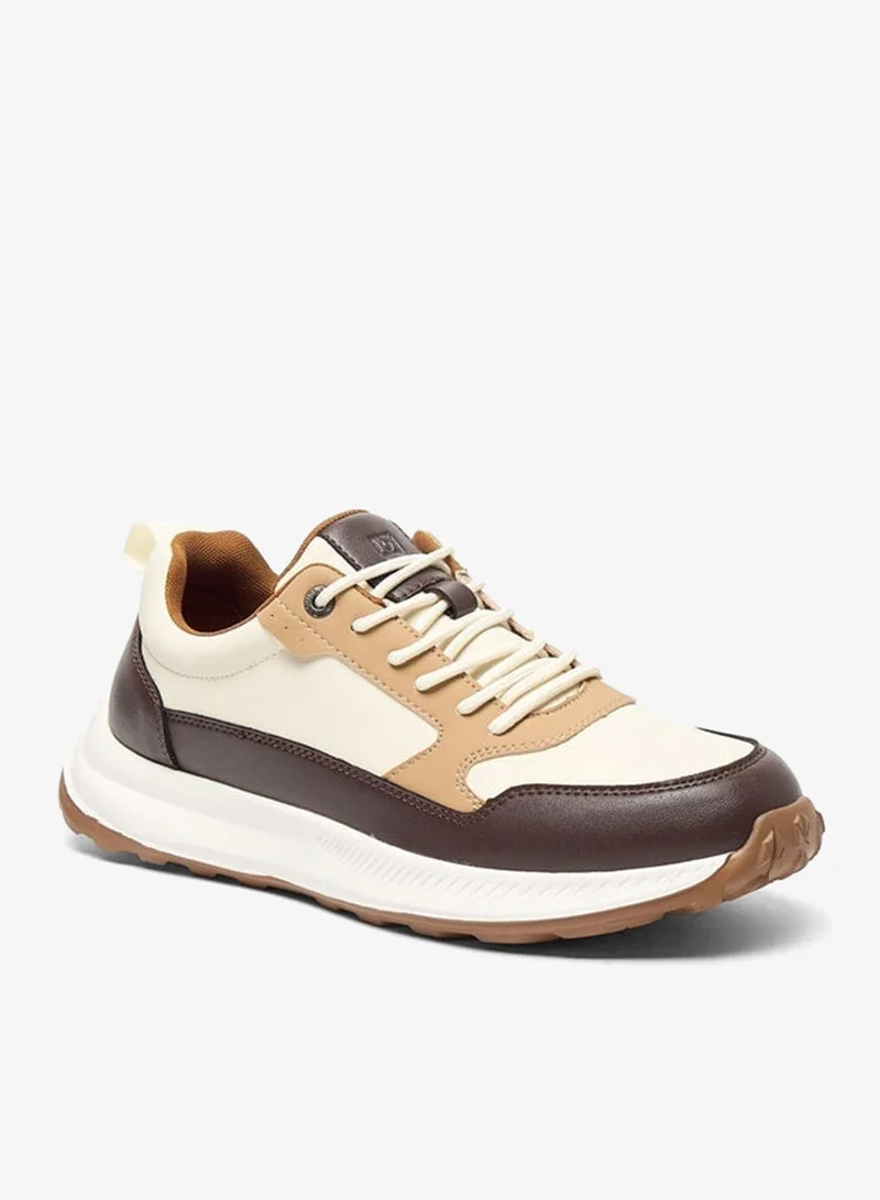 DUCHINI Men's Solid Sneakers with Lace-Up Closure