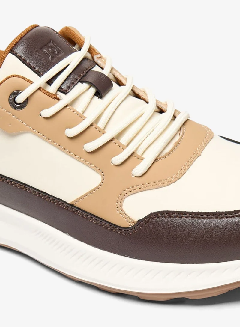 DUCHINI Men's Solid Sneakers with Lace-Up Closure