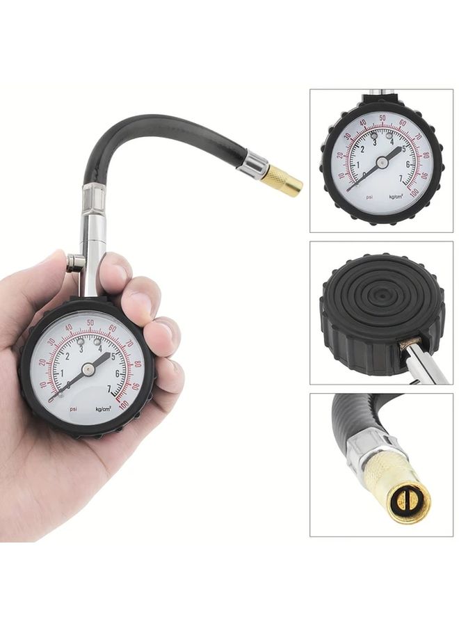 Black Heavy Duty Digital Tire Pressure Gauge 0 100 PSI for Cars Trucks Motorcycles - Image 1