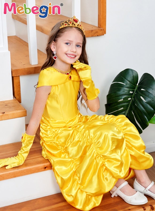 MEBEGIN Princess Dress Set with 7 PCS Accessaries, Gorgeous Off Shoulder Princess Costume, Elegant Princess Dress Up Costume for Girls, Great for Fancy Dress Parties, Birthdays, Prom Outfits and Cosplay Activities - Image 3