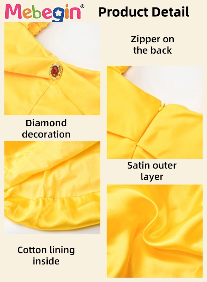 MEBEGIN Princess Dress Set with 7 PCS Accessaries, Gorgeous Off Shoulder Princess Costume, Elegant Princess Dress Up Costume for Girls, Great for Fancy Dress Parties, Birthdays, Prom Outfits and Cosplay Activities - Image 5