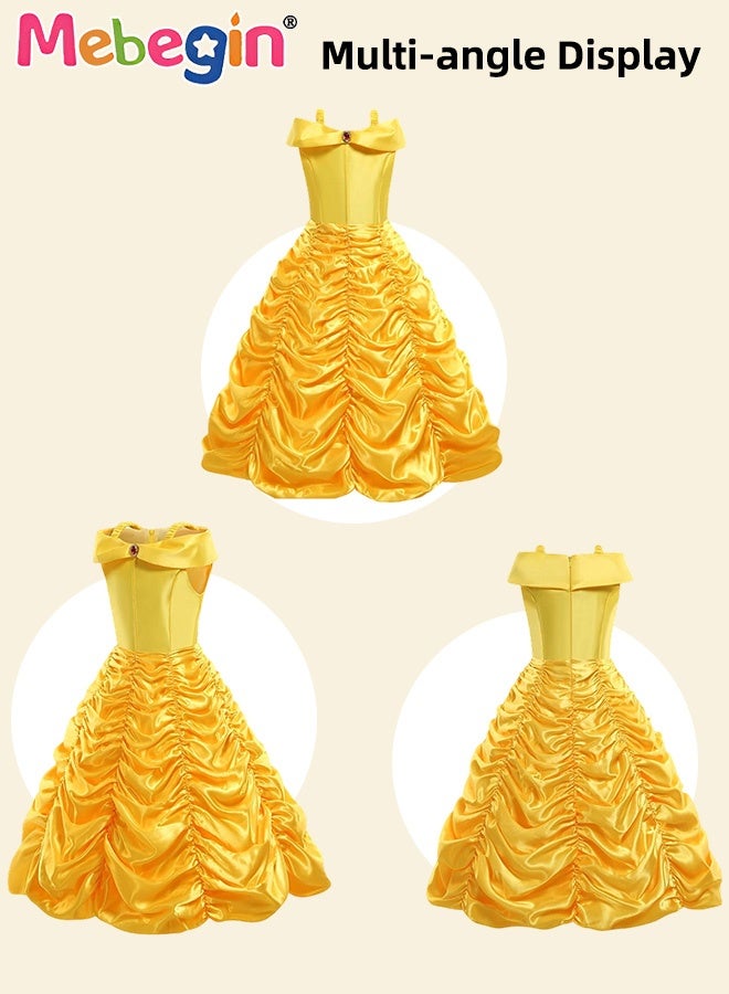 MEBEGIN Princess Dress Set with 7 PCS Accessaries, Gorgeous Off Shoulder Princess Costume, Elegant Princess Dress Up Costume for Girls, Great for Fancy Dress Parties, Birthdays, Prom Outfits and Cosplay Activities - Image 4