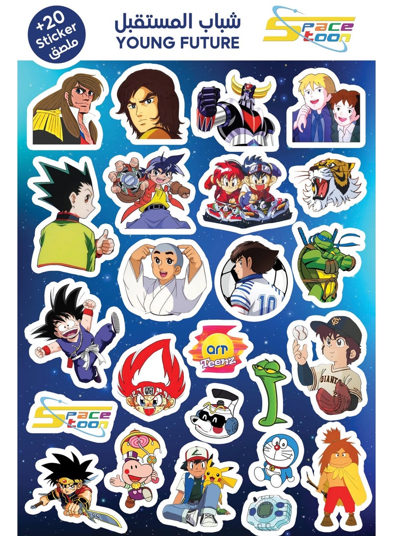 40+ assorted stickers for the good old days: Hunter x Hunter, Sally, Spacetoon, Dragon Ball Z, Luffy, and many more. The cartoon-themed designs are suitable for all types of mobile phones. - Image 3