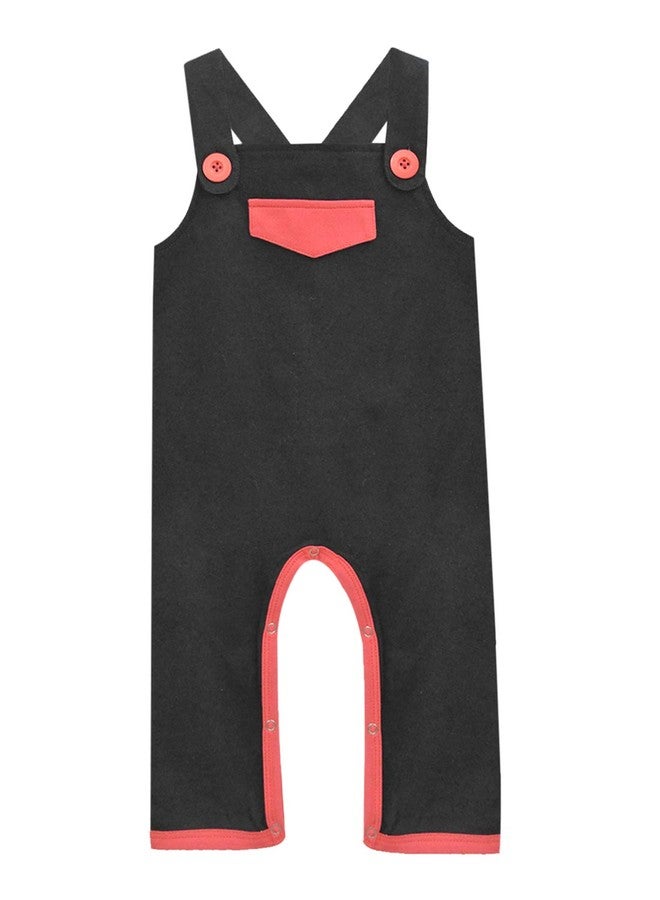 A.T.U.N. (ALL THINGS UBER NICE) A.T.U.N. All Things Uber nice Unisex-Baby Regular fit Dungaree (2 Set) (BDUN BND BLR_Red Black White_18-24 Months) - Image 2