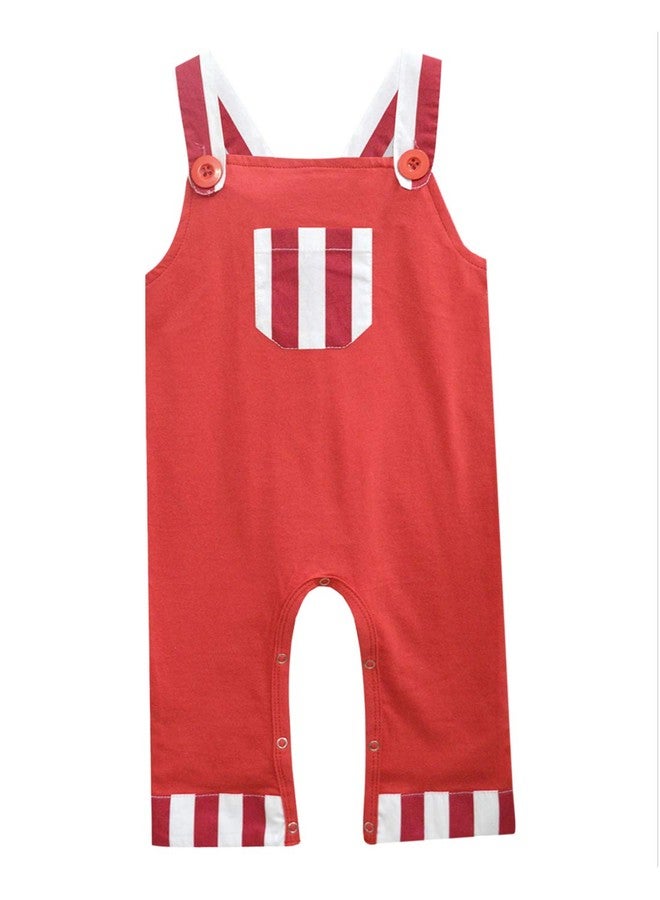 A.T.U.N. (ALL THINGS UBER NICE) A.T.U.N. All Things Uber nice Unisex-Baby Regular fit Dungaree (2 Set) (BDUN BND BLR_Red Black White_18-24 Months) - Image 3