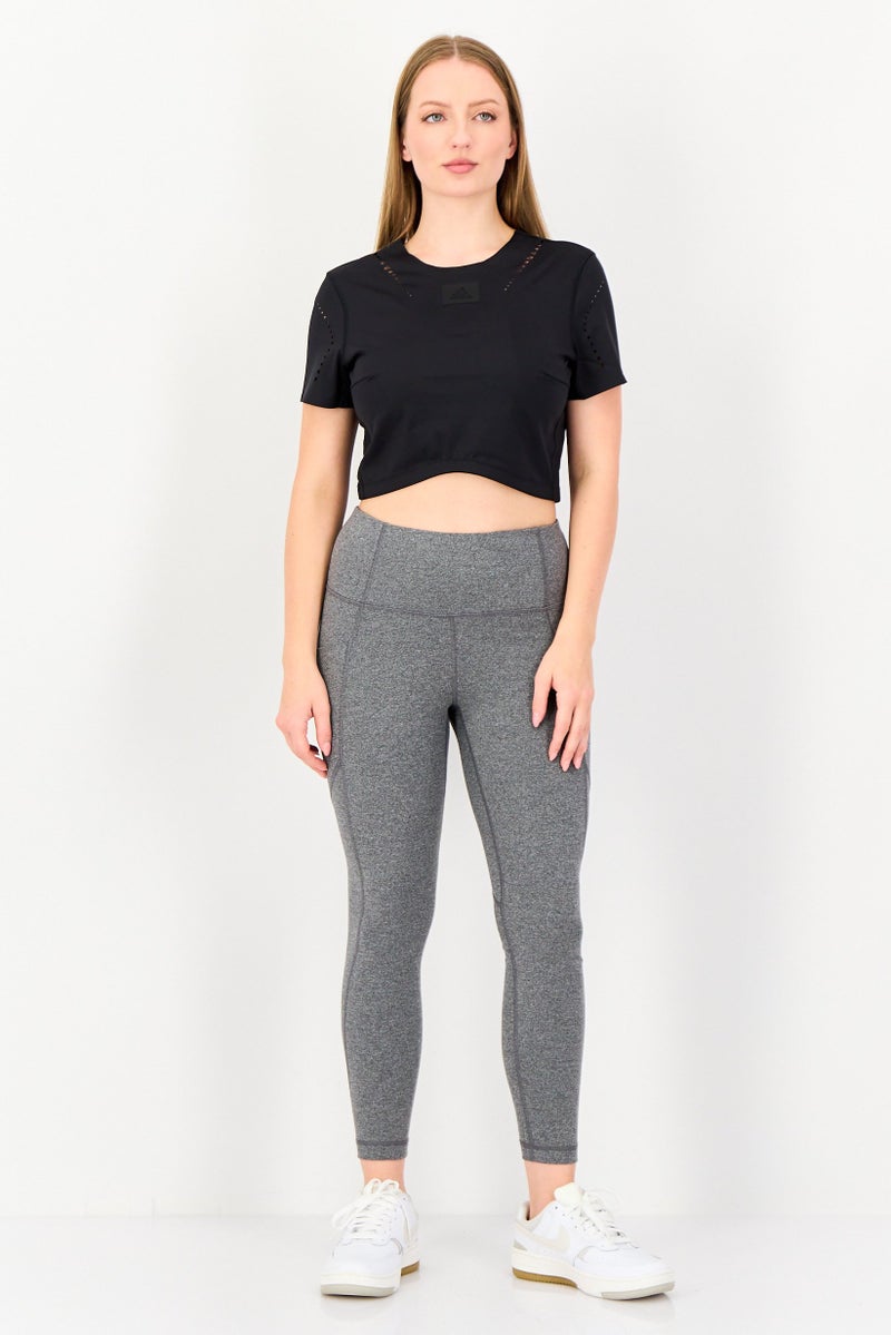 Adidas Women Sportswear Fit Short Sleeve Training Top, Black - Image 4