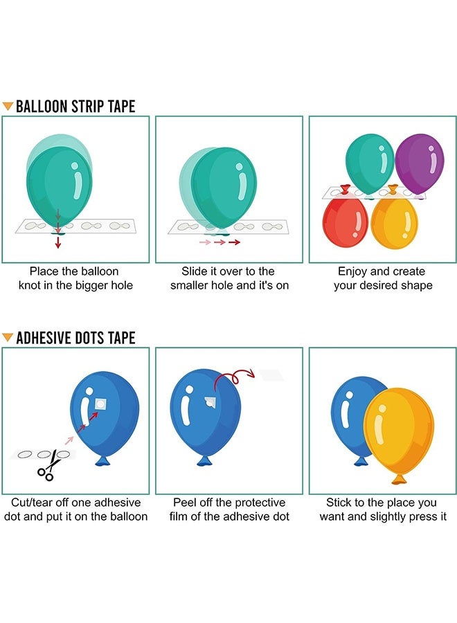 JCB CHIC مجموعة أدوات قوس البالونات، 5 لفات من شرائط قوس البالونات و 5 أوراق من النقاط اللاصقة، سلاسل بالونات ذات فتحتين، شريط لاصق بالونات مستديرة، مجموعة زينة بالونات للحفلات وحفلات الزفاف وأعياد الميلاد - Image 3